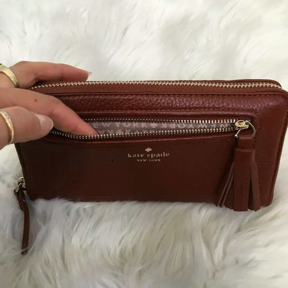 NEW Kate Spade Maroon Chester Street Neda Leather Wallet